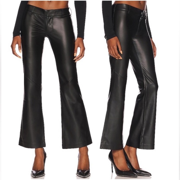 Sold NWT Free People Love Language Low
Rise Black Faux Leather Pants Size 2 - Picture 2 of 6